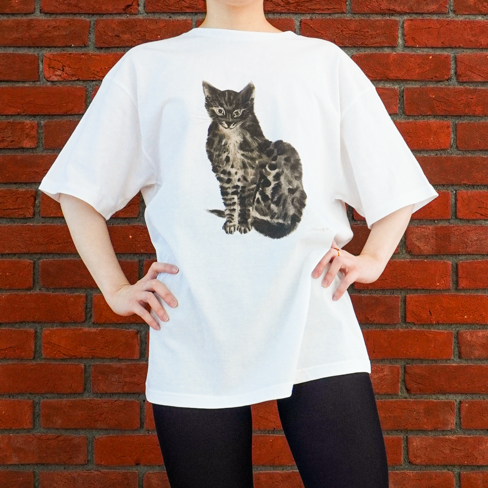 Tシャツ 『猫十態』より 黒い猫 (M)