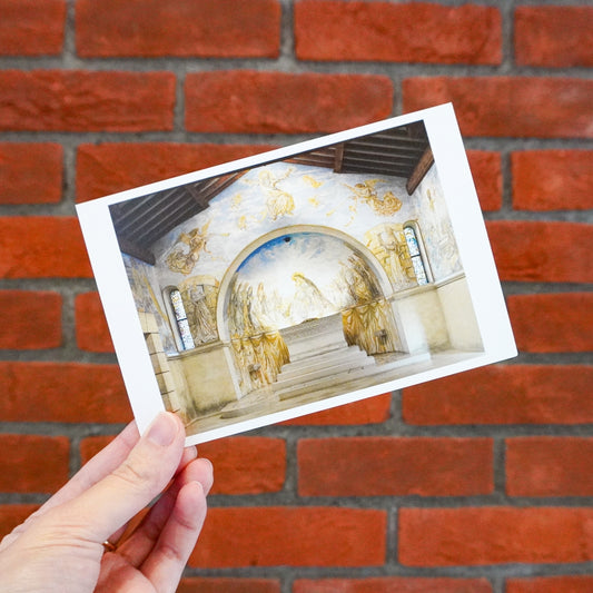 ポストカード　平和の聖母礼拝堂内部の祭壇に描かれた聖母子（藤田嗣治 作）　