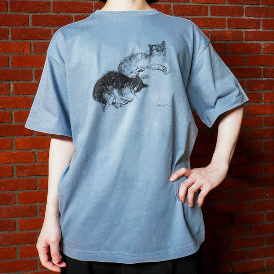 Tシャツ 二匹の猫 (S)