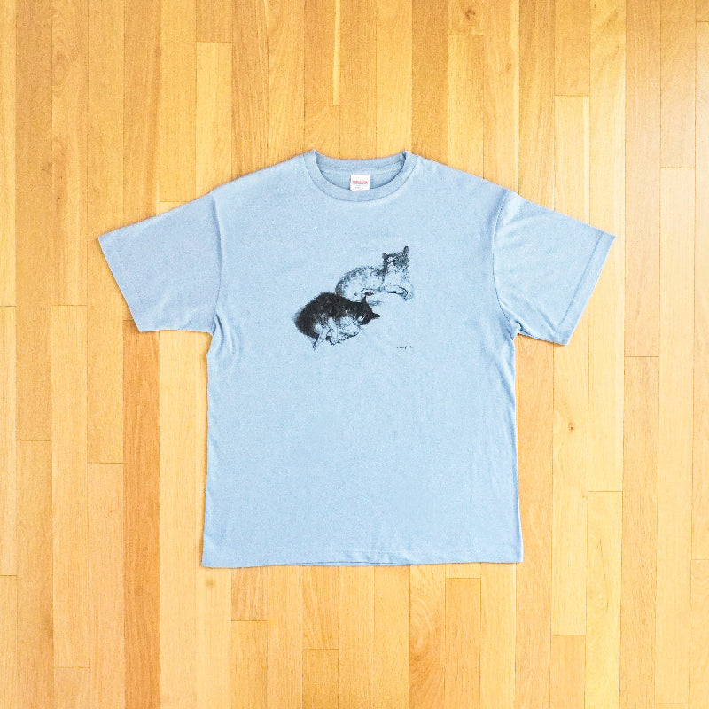Tシャツ 二匹の猫 (L)