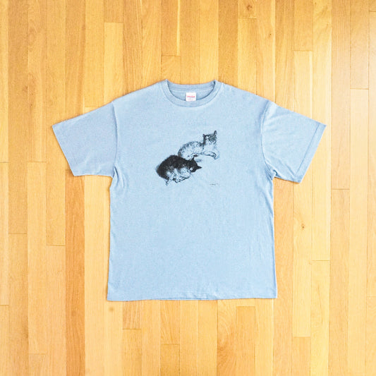 Tシャツ 二匹の猫 (S)
