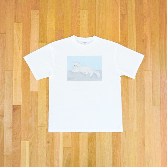 Tシャツ 横たわる猫 (S)