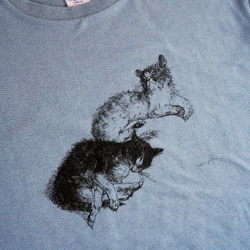 Tシャツ 二匹の猫 (L)