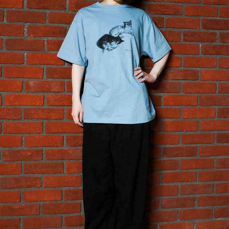 Tシャツ 二匹の猫 (L)