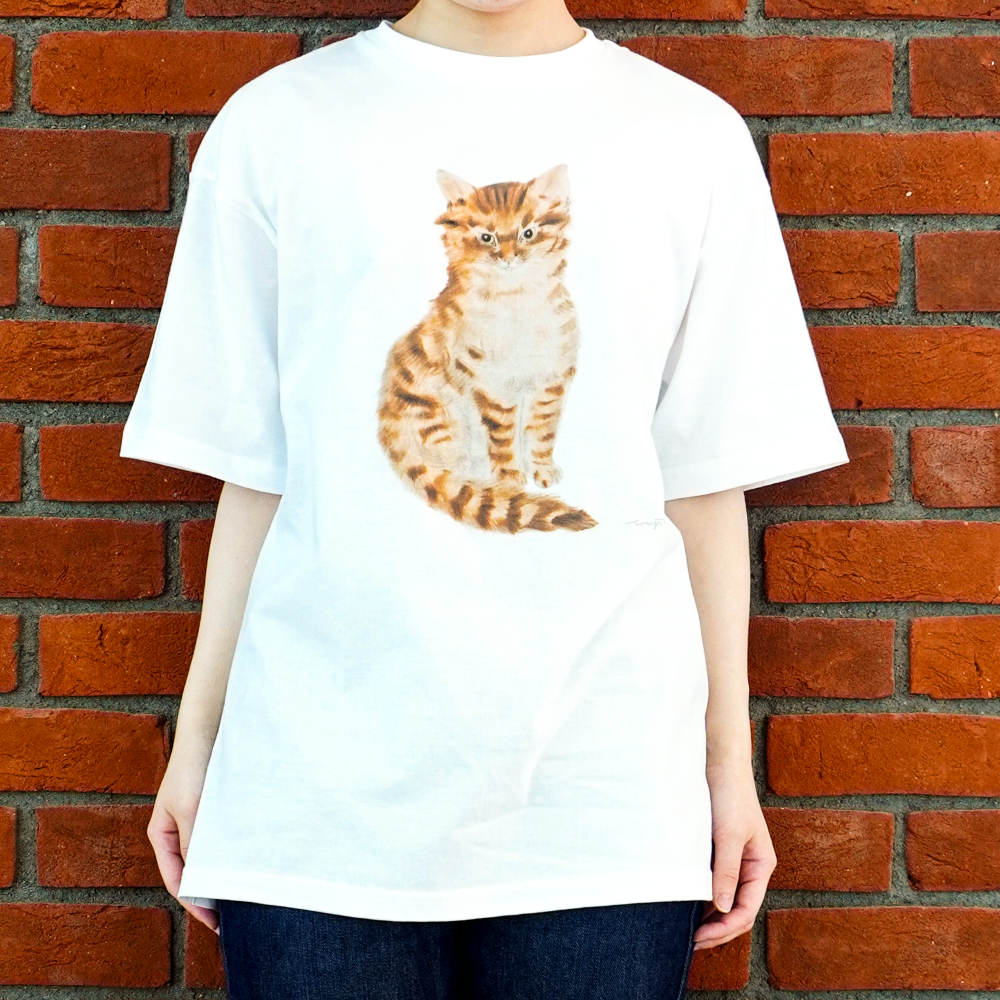 Tシャツ 『猫十態』より 茶色い猫 (M)
