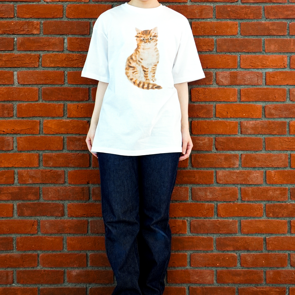 Tシャツ 『猫十態』より 茶色い猫 (M)