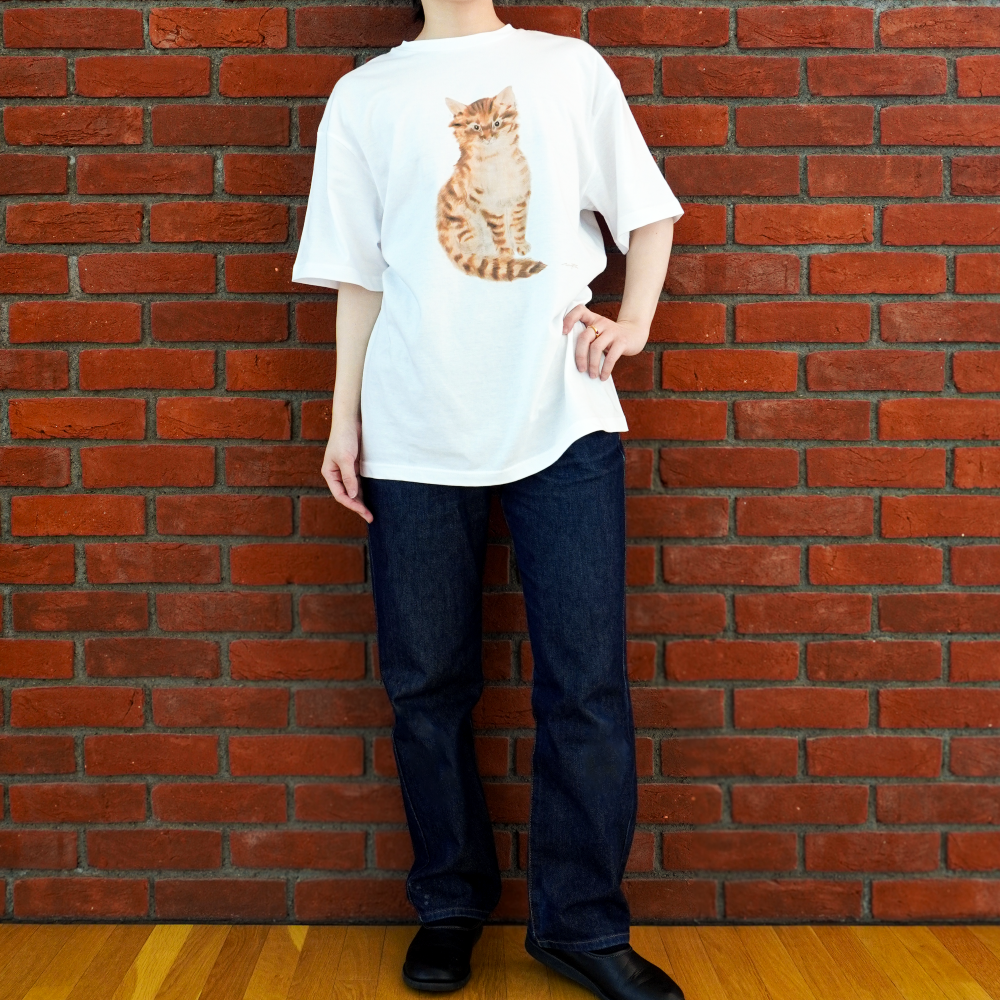 Tシャツ 『猫十態』より 茶色い猫 (M)