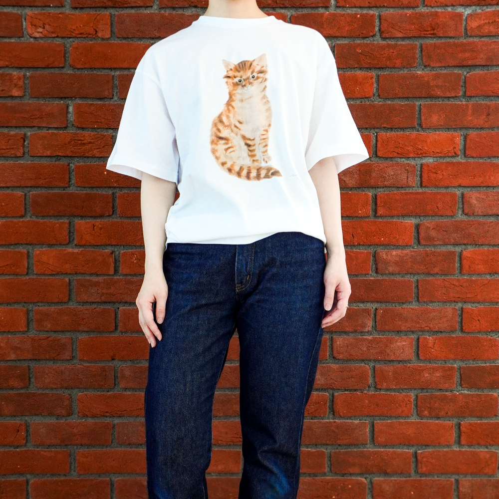 Tシャツ 『猫十態』より 茶色い猫 (M)