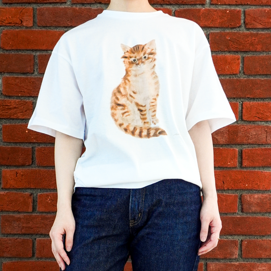 Tシャツ 『猫十態』より 茶色い猫 (S)