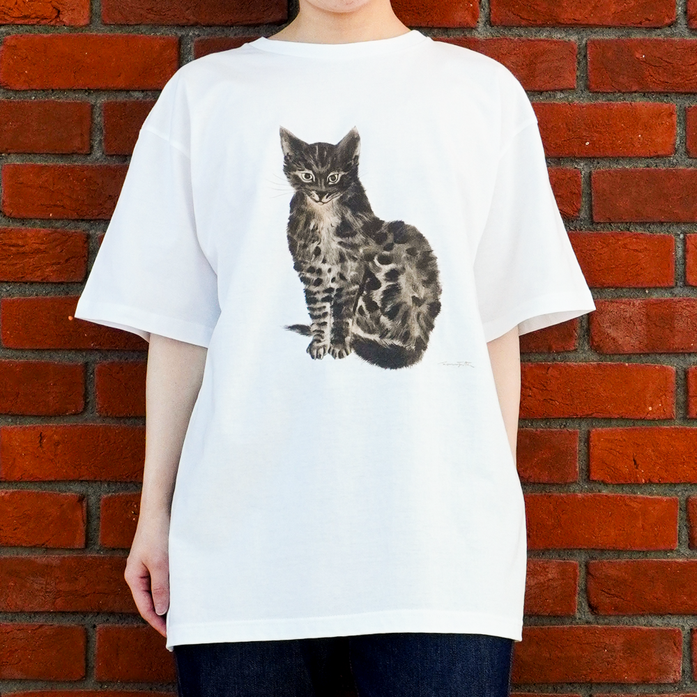 Tシャツ  『猫十態』より 黒い猫 (M)