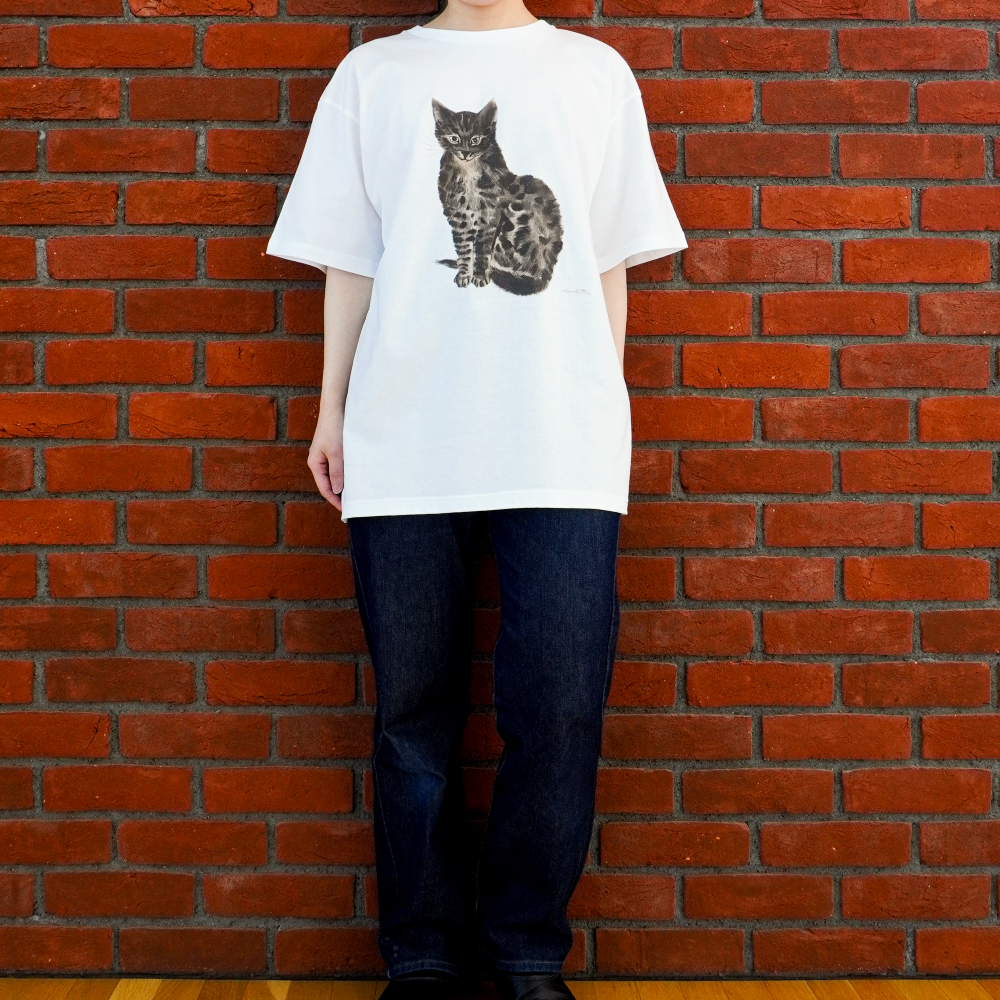 Tシャツ  『猫十態』より 黒い猫 (M)