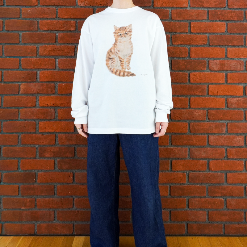 長袖Tシャツ  『猫十態』より 茶色い猫 (L)
