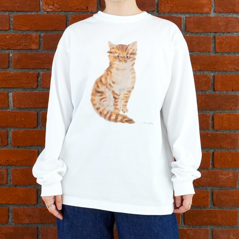 長袖Tシャツ  『猫十態』より 茶色い猫 (L)