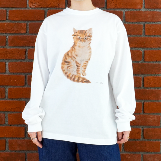 長袖Tシャツ  『猫十態』より 茶色い猫 (S)