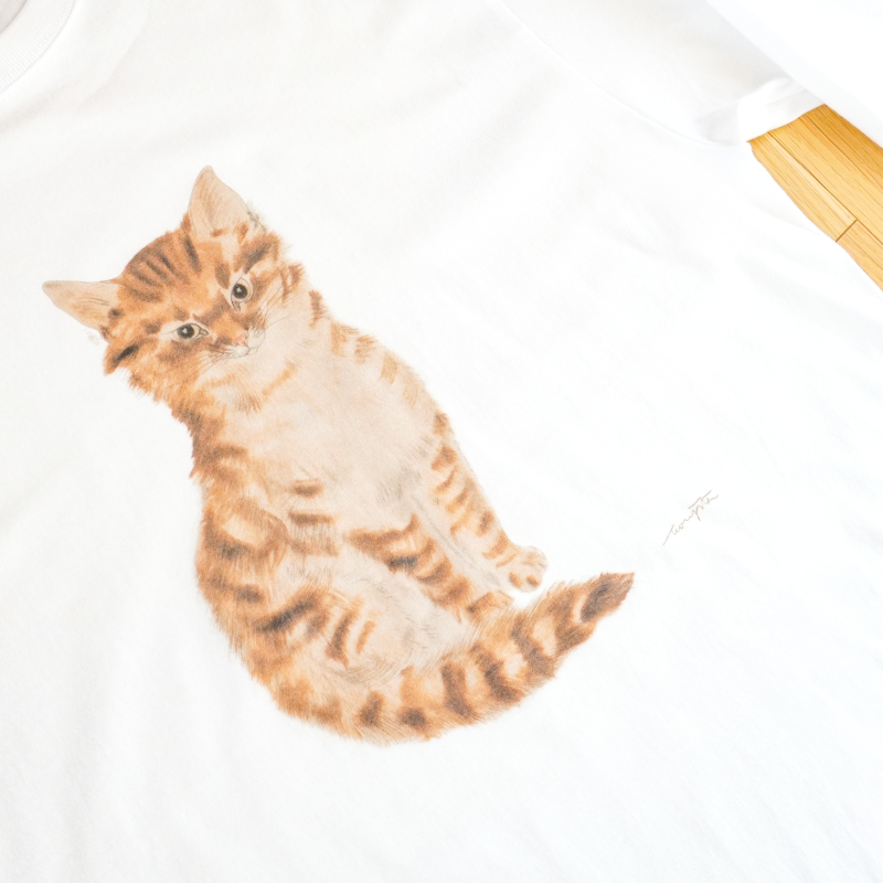 長袖Tシャツ  『猫十態』より 茶色い猫 (L)