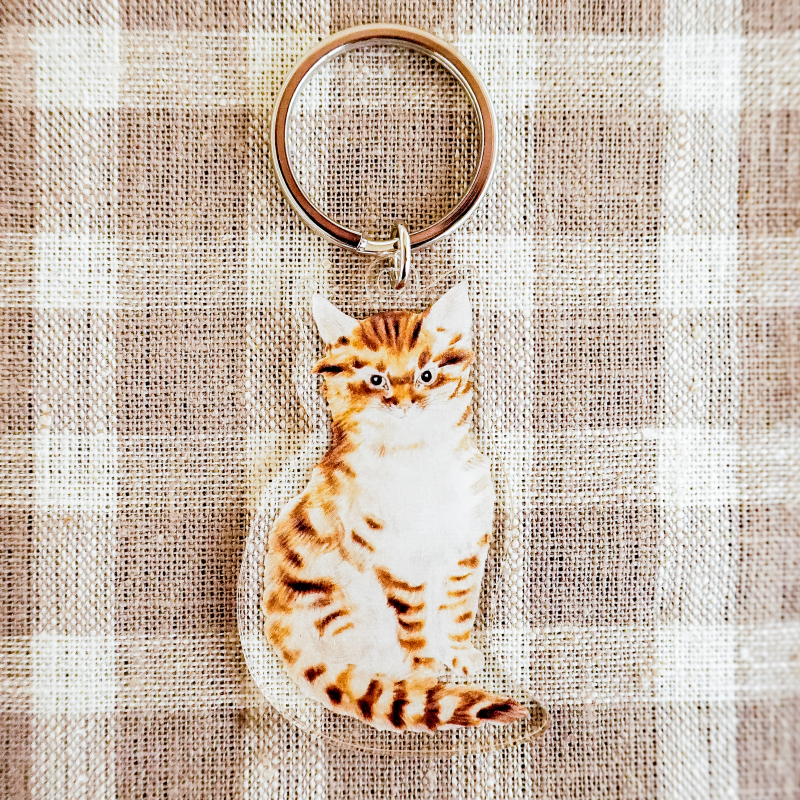 アクリルキーホルダー 『猫十態』より 茶色い猫