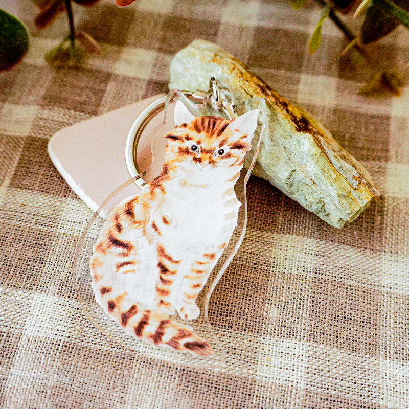 アクリルキーホルダー 『猫十態』より 茶色い猫