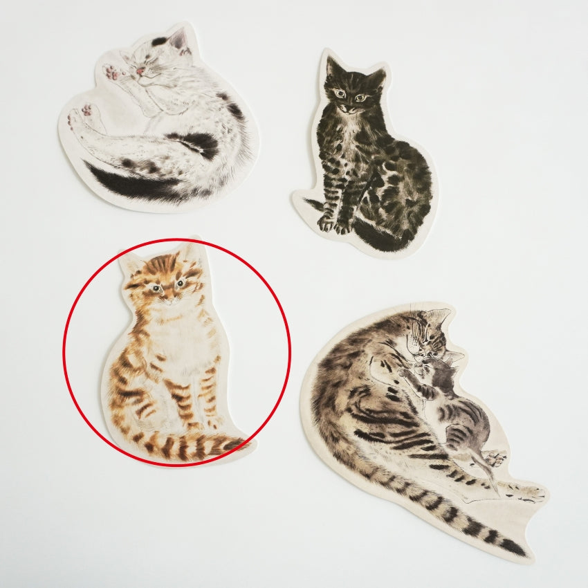 ねこ型ポストカード 『猫十態』より 茶色い猫
