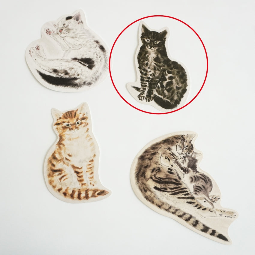 ねこ型ポストカード 『猫十態』より 黒い猫