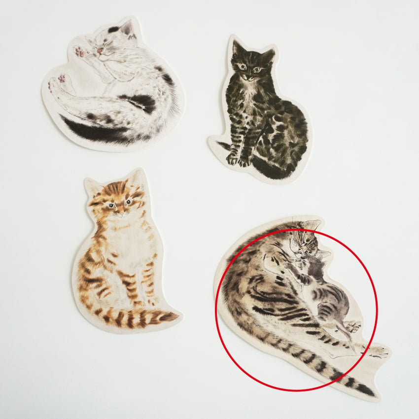 ねこ型ポストカード 『猫十態』より 眠る親子猫