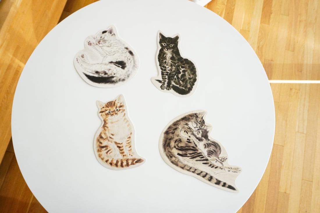 ねこ型ポストカード 『猫十態』より 眠る親子猫