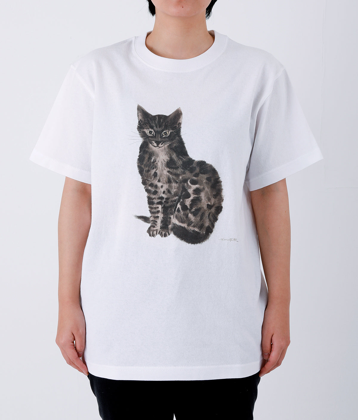 Tシャツ  『猫十態』より　黒い猫(M)